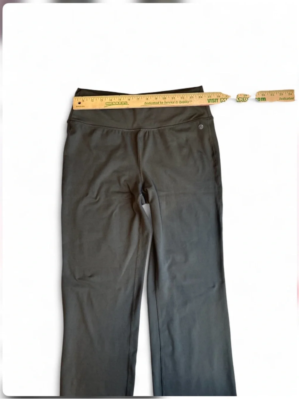APANA & RBX Bundle of 2 High-Waist Active Flare Leggings L,Olive Green and Brown